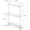 image:imageYAMAZAKI Home Tower Rolling Kitchen Island Three Tier Metal Storage Cart  Portable Organizer Shelves Utility Cart 26  Steel   Threetier metal storage cart serves as a rolling kitchen island Builtin wheels ensure smooth mobility for easy transportWhite
