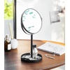image:imageYAMAZAKI Home Tower Round Standing Mirror  Bathroom and Bedroom Organizer with TrayBlack