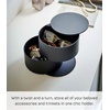image:imageYAMAZAKI Home Tower Stacked Jewelry Box Rotating Storage Organizer For Accessories Glasses Watches Earrings Display Holder  Abs PlasticBlack