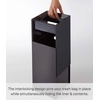 image:imageYAMAZAKI Home Tower Trash Can  Modern Garbage Waste Basket with Handle for Kitchen Bedroom Bathroom Office  Wide  Abs Plastic  4 Gallons 15 Liters  Modern garbage waste basket with a builtin handle Ideal for kitchen use Adds convenient home storage Easy to assembleBlack