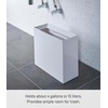image:imageYAMAZAKI Home Tower Trash Can  Modern Garbage Waste Basket with Handle for Kitchen Bedroom Bathroom Office  Wide  Abs Plastic  4 Gallons 15 Liters  Modern garbage waste basket with a builtin handle Ideal for kitchen use Adds convenient home storage Easy to assembleWhite