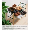image:imageYAMAZAKI home Plain Expandable 3Tierd Shoe Rack White  Expandable threetiered space saving shoe rack Adds practical everyday storage Designed for convenient home organizationForest Green
