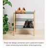 image:imageYAMAZAKI home Plain Expandable 3Tierd Shoe Rack White  Expandable threetiered space saving shoe rack Adds practical everyday storage Designed for convenient home organizationForest Green