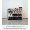 image:imageYAMAZAKI home Plain Expandable 3Tierd Shoe Rack White  Expandable threetiered space saving shoe rack Adds practical everyday storage Designed for convenient home organizationWhite