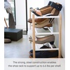 image:imageYAMAZAKI home Plain Expandable 3Tierd Shoe Rack White  Expandable threetiered space saving shoe rack Adds practical everyday storage Designed for convenient home organizationWhite