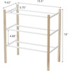 image:imageYAMAZAKI home Plain Expandable 3Tierd Shoe Rack White  Expandable threetiered space saving shoe rack Adds practical everyday storage Designed for convenient home organizationWhite