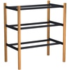 image:imageYAMAZAKI home Plain Expandable 3Tierd Shoe Rack White  Expandable threetiered space saving shoe rack Adds practical everyday storage Designed for convenient home organizationBlack