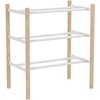 image:imageYAMAZAKI home Plain Expandable 3Tierd Shoe Rack White  Expandable threetiered space saving shoe rack Adds practical everyday storage Designed for convenient home organizationWhite