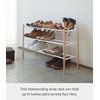 image:imageYAMAZAKI home Plain Expandable 3Tierd Shoe Rack White  Expandable threetiered space saving shoe rack Adds practical everyday storage Designed for convenient home organizationWhite