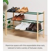image:imageYAMAZAKI home Plain Expandable 3Tierd Shoe Rack White  Expandable threetiered space saving shoe rack Adds practical everyday storage Designed for convenient home organizationForest Green