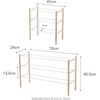 image:imageYAMAZAKI home Plain Expandable 3Tierd Shoe Rack White  Expandable threetiered space saving shoe rack Adds practical everyday storage Designed for convenient home organizationWhite
