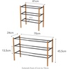 image:imageYAMAZAKI home Plain Expandable 3Tierd Shoe Rack White  Expandable threetiered space saving shoe rack Adds practical everyday storage Designed for convenient home organizationBlack