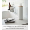 image:imageYamazaki Home Rin Reusable Round Tissue Case Car Tissue Holder Slim Metal Tissue Container with Wooden Lid  Small  Steel  WoodAsh