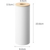 image:imageYamazaki Home Rin Reusable Round Tissue Case Car Tissue Holder Slim Metal Tissue Container with Wooden Lid  Small  Steel  WoodAsh