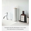 image:imageYamazaki Home Rin Reusable Round Tissue Case Car Tissue Holder Slim Metal Tissue Container with Wooden Lid  Small  Steel  WoodAsh