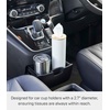 image:imageYamazaki Home Rin Reusable Round Tissue Case Car Tissue Holder Slim Metal Tissue Container with Wooden Lid  Small  Steel  WoodAsh