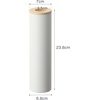image:imageYamazaki Home Rin Reusable Round Tissue Case Car Tissue Holder Slim Metal Tissue Container with Wooden Lid  Small  Steel  WoodAsh