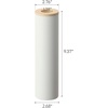 image:imageYamazaki Home Rin Reusable Round Tissue Case Car Tissue Holder Slim Metal Tissue Container with Wooden Lid  Small  Steel  WoodAsh