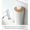 image:imageYamazaki Home Rin Reusable Round Tissue Case Car Tissue Holder Slim Metal Tissue Container with Wooden Lid  Small  Steel  WoodAsh