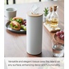 image:imageYamazaki Home Rin Reusable Round Tissue Case Car Tissue Holder Slim Metal Tissue Container with Wooden Lid  Small  Steel  WoodAsh