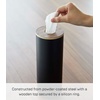 image:imageYamazaki Home Rin Reusable Round Tissue Case Car Tissue Holder Slim Metal Tissue Container with Wooden Lid  Small  Steel  WoodWalnut