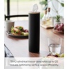 image:imageYamazaki Home Rin Reusable Round Tissue Case Car Tissue Holder Slim Metal Tissue Container with Wooden Lid  Small  Steel  WoodWalnut
