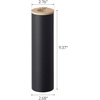image:imageYamazaki Home Rin Reusable Round Tissue Case Car Tissue Holder Slim Metal Tissue Container with Wooden Lid  Small  Steel  WoodWalnut
