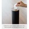 image:imageYamazaki Home Rin Reusable Round Tissue Case Car Tissue Holder Slim Metal Tissue Container with Wooden Lid  Small  Steel  WoodWalnut