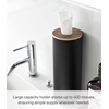 image:imageYamazaki Home Rin Reusable Round Tissue Case Car Tissue Holder Slim Metal Tissue Container with Wooden Lid  Small  Steel  WoodWalnut