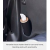 image:imageYamazaki Home Rin Reusable Round Tissue Case Car Tissue Holder Slim Metal Tissue Container with Wooden Lid  Small  Steel  WoodWalnut