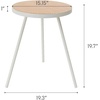 image:imageYamazaki Home Side Table Bedside or Coffee End Table For Living Room Or Bedroom Modern Small Circle Pedestal Night Table Steel  Wood Minimal Assembly Req WhiteWhite