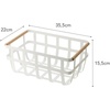 image:imageYamazaki Home Tosca Storage Basket  Home Organizer Bin Holder With Wooden Handle  Medium  Steel  Wood One Size