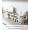 image:imageYamazaki Home Tosca Storage Basket  Home Organizer Bin Holder With Wooden Handle  Medium  Steel  Wood One Size