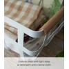 image:imageYamazaki Home Tosca Storage Basket  Home Organizer Bin Holder With Wooden Handle  Medium  Steel  Wood One Size