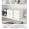 image:imageYamazaki Home Tower Interlocking Towel Organizer  Bathroom Storage Shelf Rack  Steel  Spacesaving towel organizer for bathroom shelves and countertops Sturdy steel construction ensures longlasting durabilityWhite
