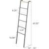 image:imageYamazaki Home Tower Leaning Ladder Rack Space Saving  Ladder 63  Steel  Leaning ladder hanger for bedroom closet living room bathroom storage Nonslip rubber caps protect floors and wallsBlack