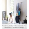 image:imageYamazaki Home Tower Leaning Ladder Rack Space Saving  Ladder 63  Steel  Leaning ladder hanger for bedroom closet living room bathroom storage Nonslip rubber caps protect floors and wallsBlack