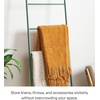 image:imageYamazaki Home Tower Leaning Ladder Rack Space Saving  Ladder 63  Steel  Leaning ladder hanger for bedroom closet living room bathroom storage Nonslip rubber caps protect floors and wallsForest Green
