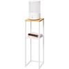 image:imageYAMAZAKI Home 2Tier Shelf Corner Display Side Table Steel  Wood White  Versatile twotier display shelf Spacesaving entryway or bedside console table ideal for humidifiers plants and booksWhite