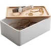 image:imageYAMAZAKI Home Accessory Box with Wooden Lid for Jewelry and Watches Walnut  Compact organizer for sunglasses and daily keepsakes A smart fit for modern homes Helps keep everyday spaces organizedAsh