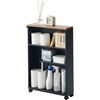 image:imageYAMAZAKI Home Bathroom Cart Rolling Slim Utility Storage with Handle YellowBlack