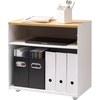 image:imageYAMAZAKI Home Hideaway Storage Cart Rolling Cart Adjustable Shelves White  Versatile rolling printer stand and mobile office organizer Rolling cart design with builtin wheels for easy mobilityWhite