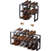 image:imageYAMAZAKI Home Line Expanding Shoe Rack Metal Adjustable  Single 6  Steel  Holds 4 To 8 ShoesBlack
