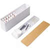 image:imageYAMAZAKI Home Nail Polish Organizer with Lid and Storage Tray Case White  Spacious nail care container with lid Slim storage case for nail polish Includes a builtin tray for nail care suppliesWhite