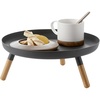 image:imageYAMAZAKI Home Pedestal Table Tray with Wooden Legs for Countertop White  Versatile metal pedestal table tray featuring wooden legs Ideal for countertop display Showcase food or accessoriesBlack