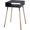 image:imageYAMAZAKI Home Plain Side Table with Open Storage Shelf Rectangular Accent Space Saving Living Room Bedroom Couch End Table  Short 14  Steel  WoodBlack