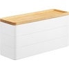 image:imageYAMAZAKI Home Rin Stacking Watch And Accessory Case Jewelry Box Organizer For Glasses  Plastic  WoodWhite