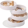 image:imageYAMAZAKI Home Rotating Jewelry Organizer 4Tier Storage Box Stacked Accessory Trays With Wooden Dowel  Small  Plastic  Wood  Rotating 4tier storage box with stacked accessory trays Plastic and wood construction featuring an elegant wooden dowelWhite