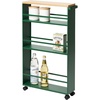 image:imageYAMAZAKI Home Slim Rolling Storage Cart  Narrow Kitchen Storage Cabinet with Handle Slim Storage Cart with Wheels Easy Assembly 32  Steel Forest Green