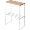 image:imageYAMAZAKI Home Tosca Narrow Living Room End Table  Slim Side Storage Shelf Stand Furniture Metal and Wood Modern Skinny Accent Table 22  Steel  Wood  Slim side storage shelf stand End table featuring durable metal and wood construction Undershelf for extra storageWhite